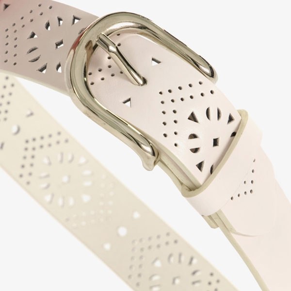 Dames riem met perforaties wit