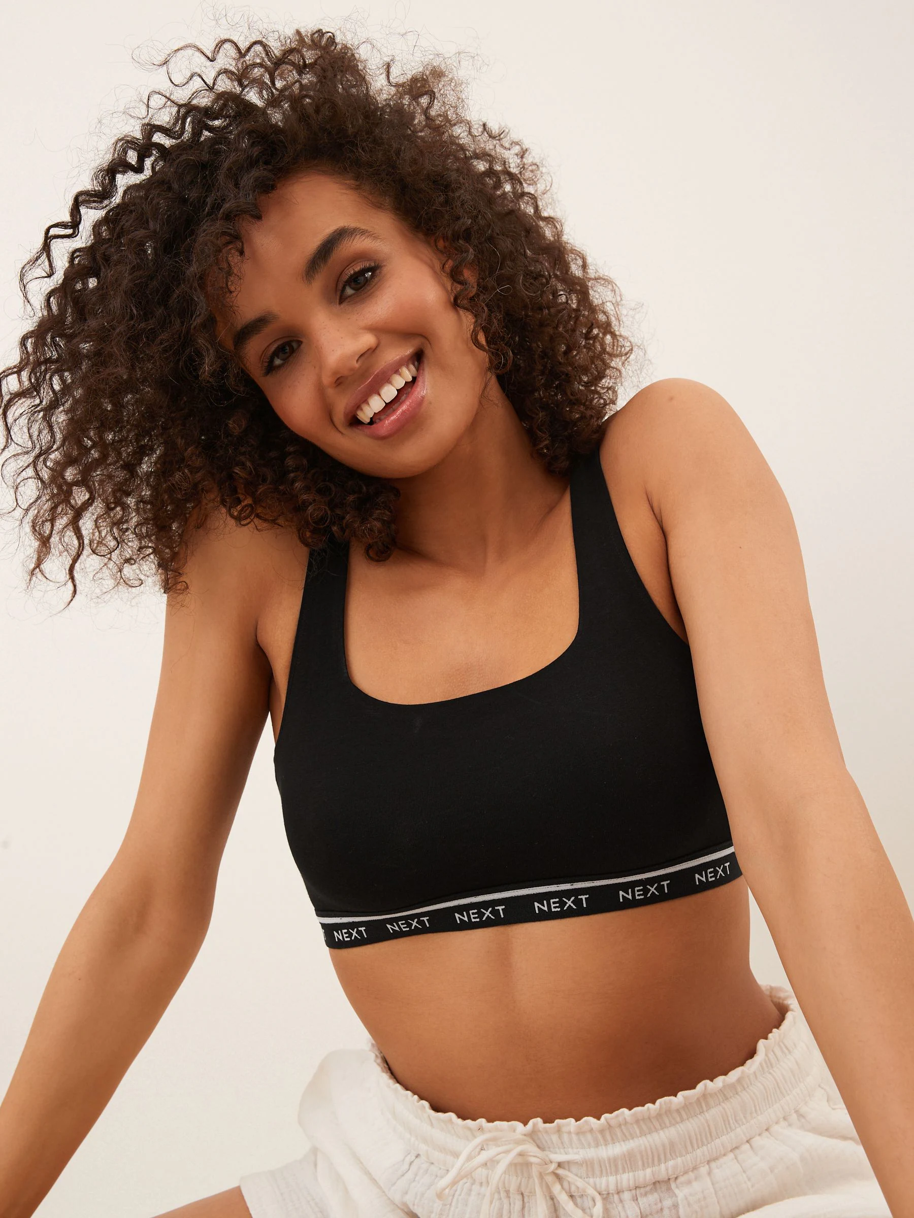 Zwart/crème/praline huidskleur - Gewatteerde cropped tops met ultiem comfort