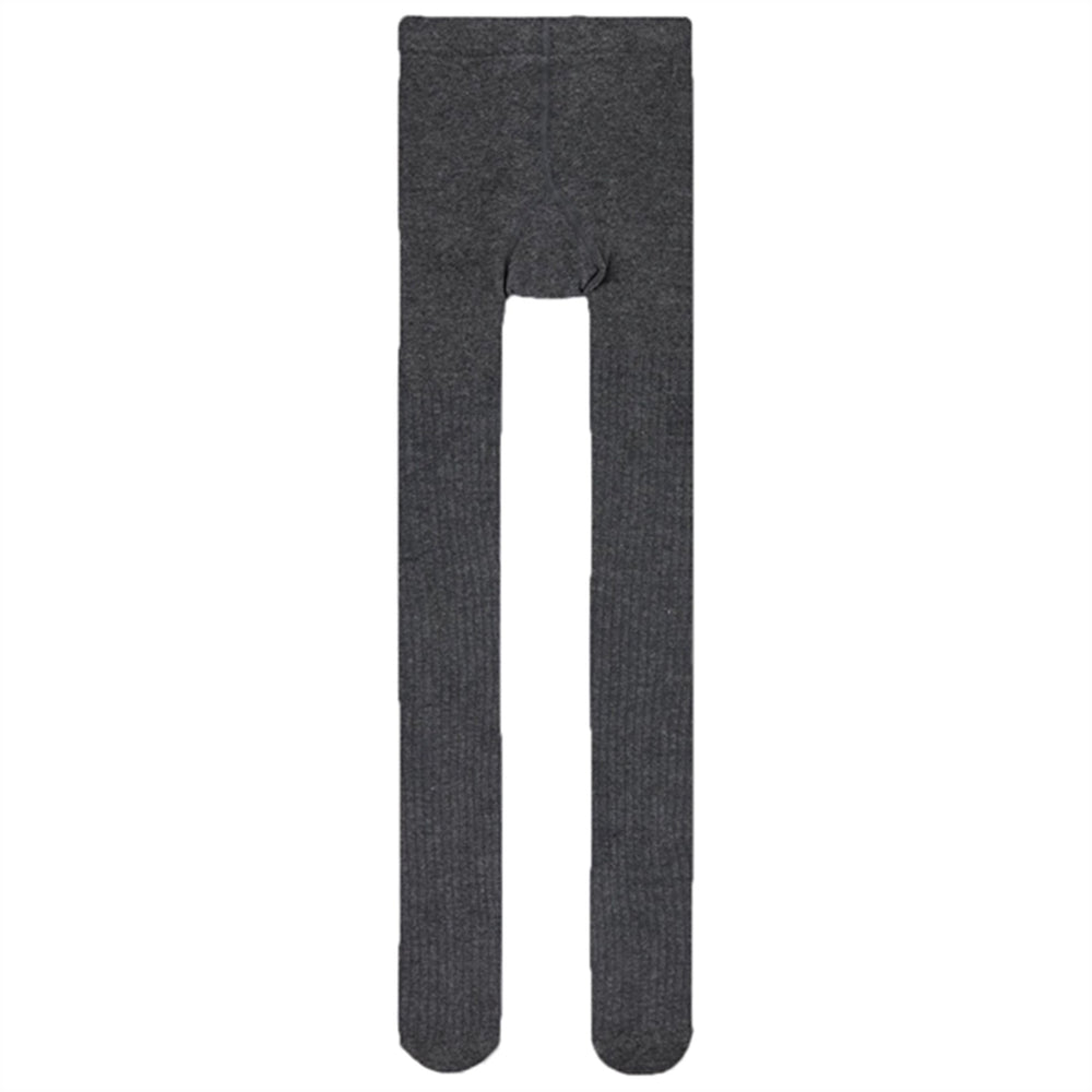 Dark Grey Melange Rib Strømpebukser 2-pak Noos