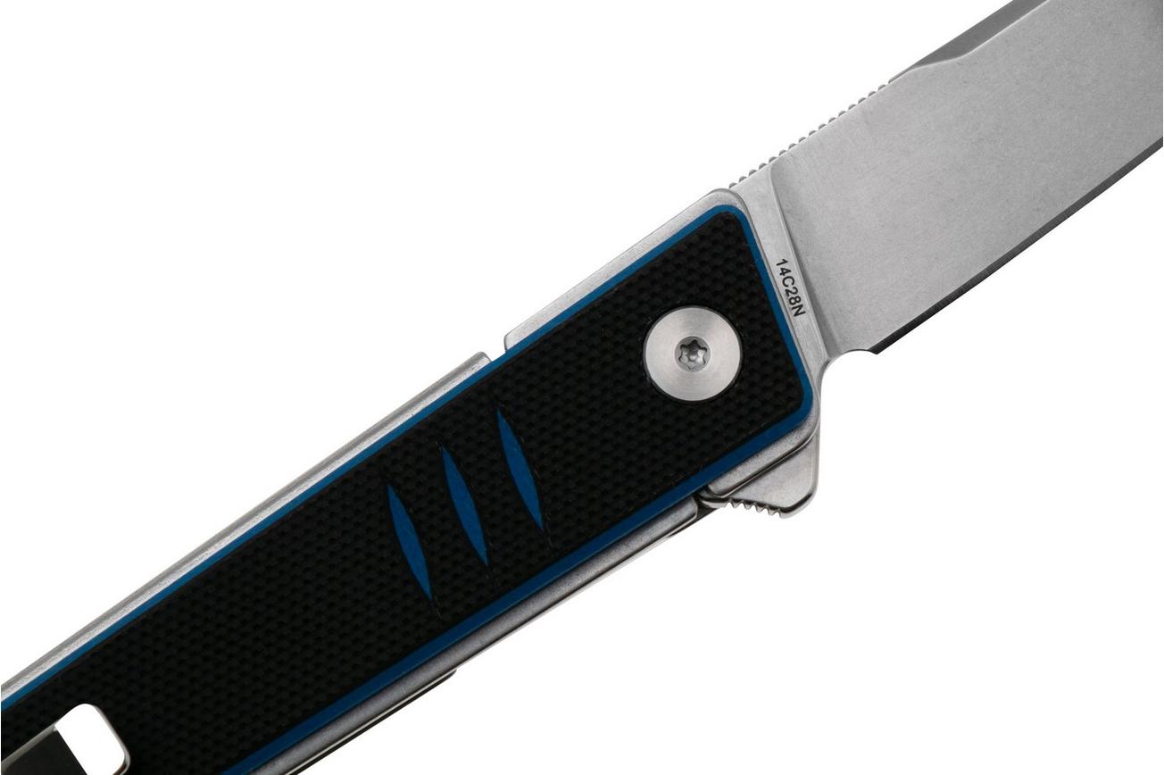 Real Steel Kikashi 8071DS Stonewashed 14C28N, Black Blue G10, zakmes