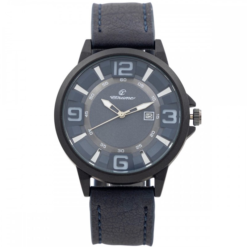 Montre Homme CHTIME bracelet Cuir Bleu