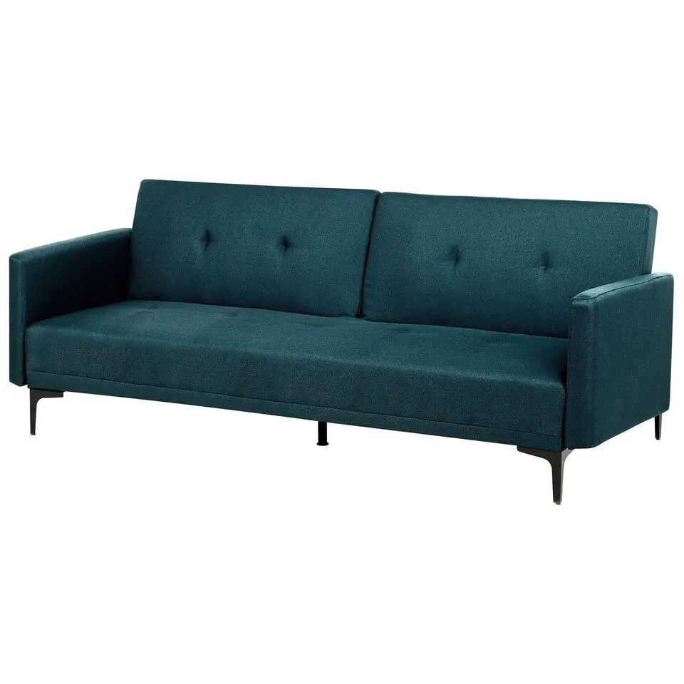 LUCAN - Slaapbank 3-zits - Blauw - Polyester