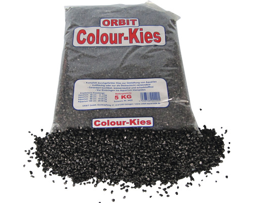 Aquariumgrind, gekleurd grind 3-5 mm 5 kg zwart