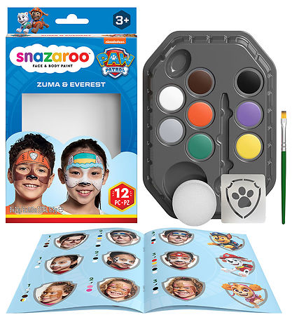Snazaroo Kinderschminke - 12 Teile - Paw Patrol Zuma und Everest