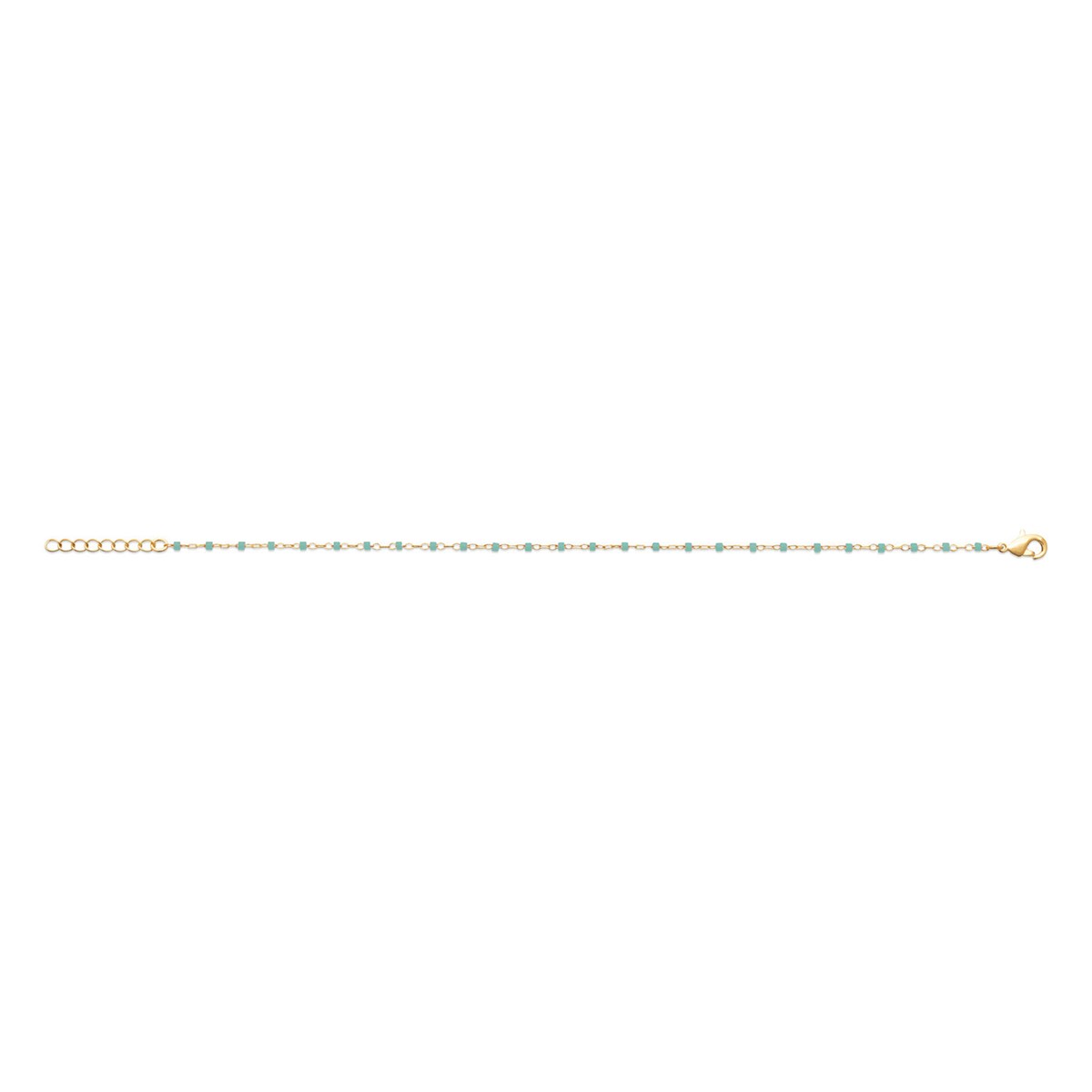 Bracelet Brillaxis plaqué or perles Miyuki turquoise