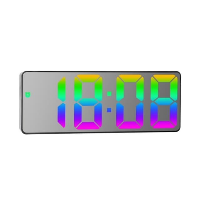 LED-ur Elektronisk digitalt vækkeur Farverig 12/24H
