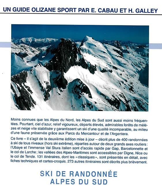 OLIZANE - SKI DE RANDONNEE ALPES DU SUD