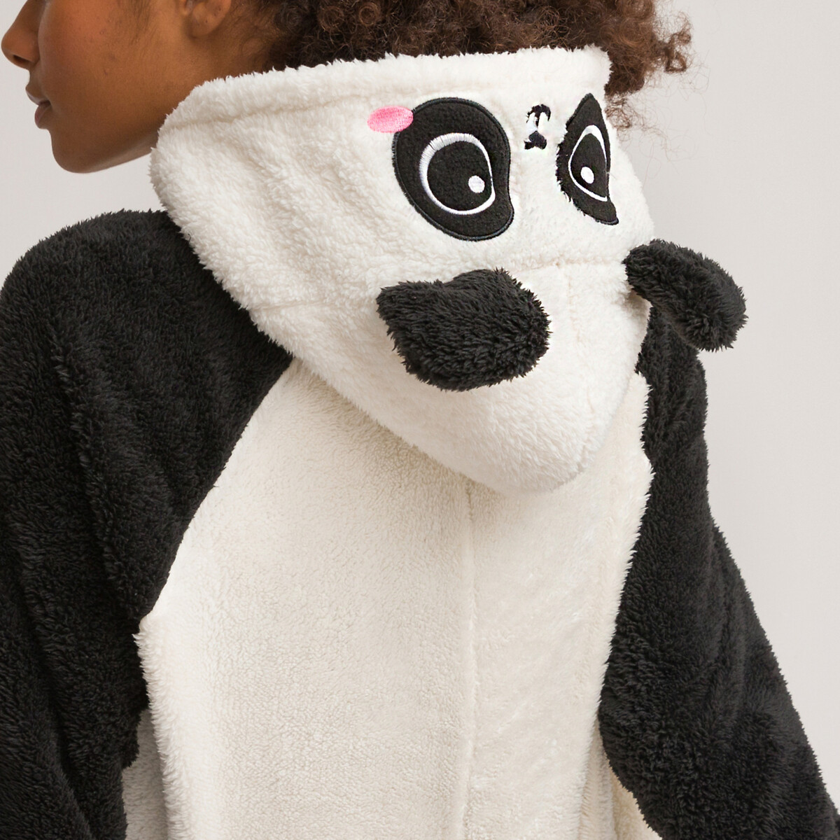 COLEÇÕES LA REDOUTE<br>Macacão com gorro de panda, fleece