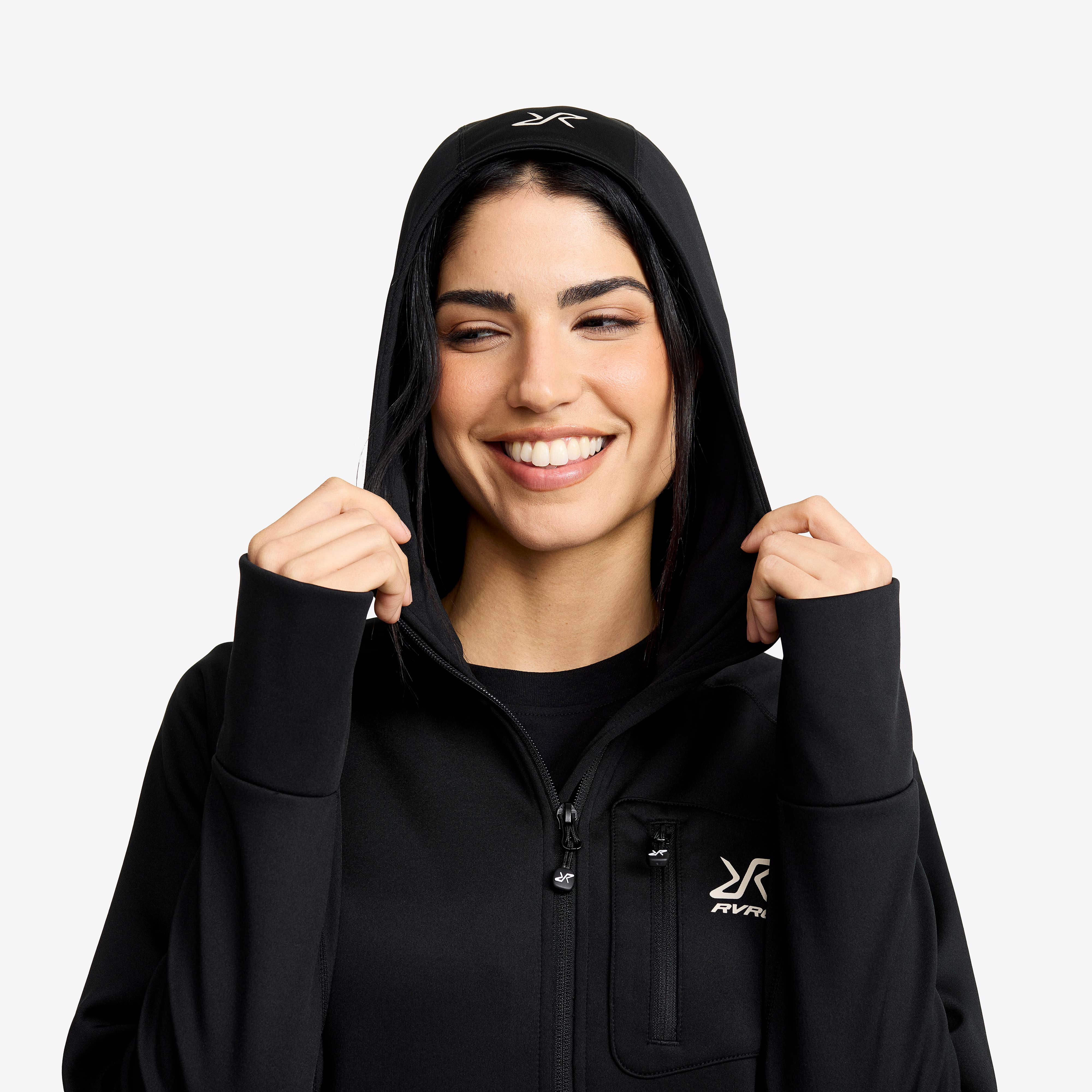 Evolution Stretch Fleece Hoodie Dame Black