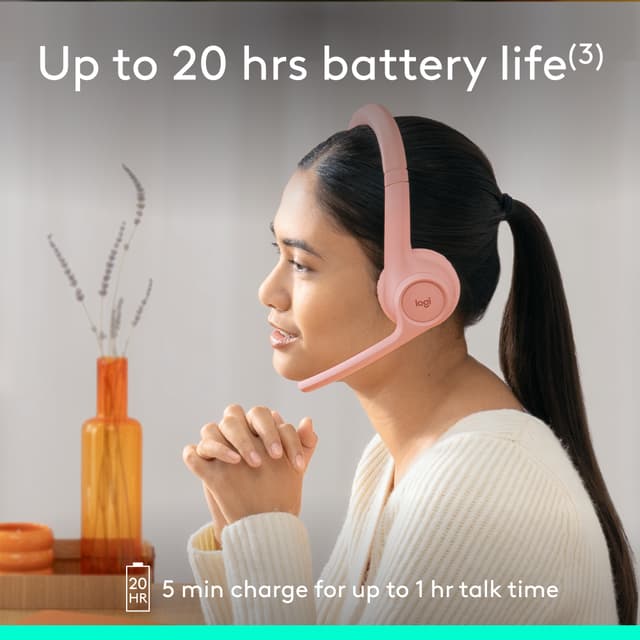 Logitech Zone 300 trådløse høretelefoner (rose)