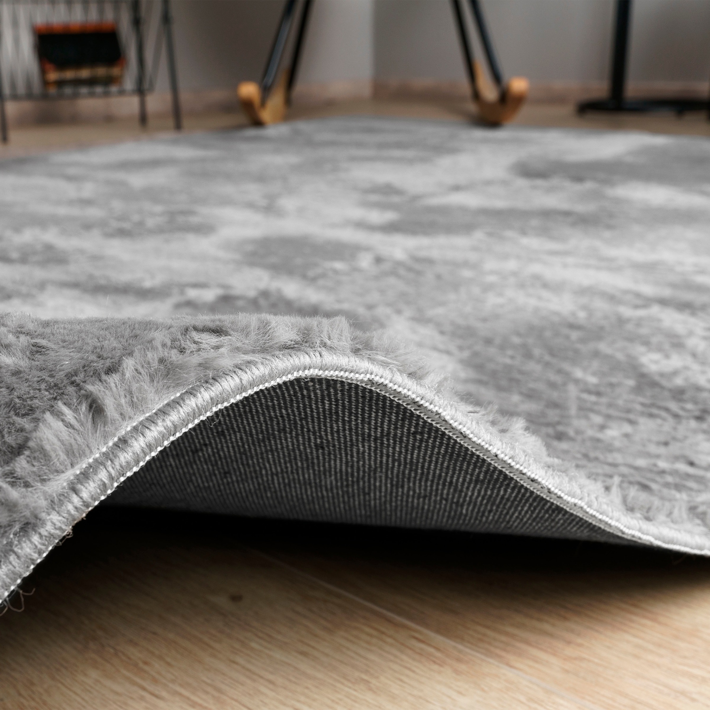my home Fellteppich »Lottano« rechteckig 11 mm Höhe Langflor, Kunstfell, Uni Farben, traumhaft weicher Flor, Wohnzimmer