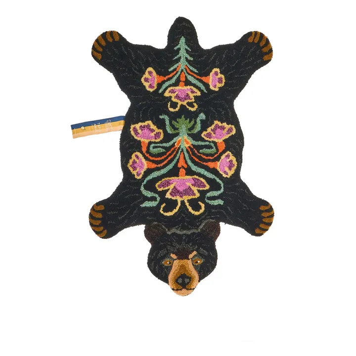Doing Goods Tapis ours fleuri | Noir