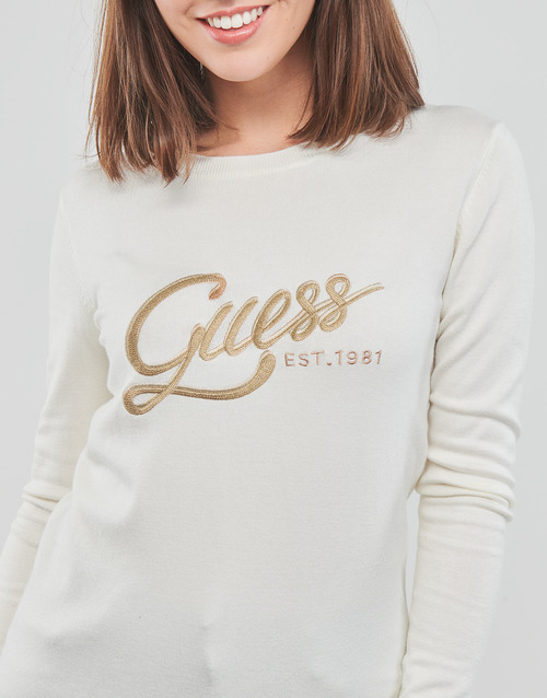 Guess - LS EDIE RN TONAL LOGO SWTR - Blanc / Doré