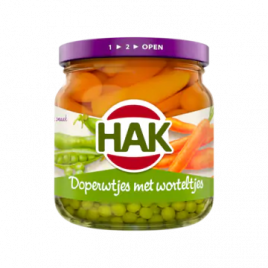 Hak Doperwtjes met worteltjes klein