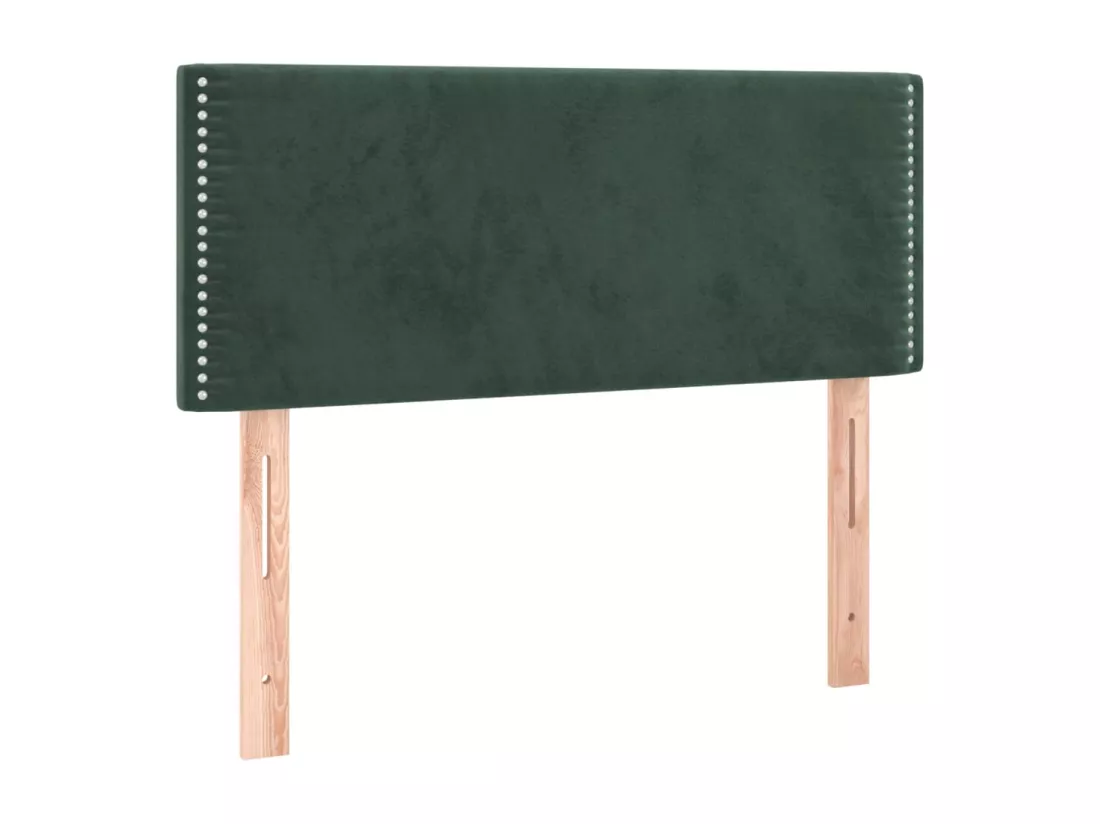 Sommier tapissier et matelas et LED Vert foncé 90x190cm Velours