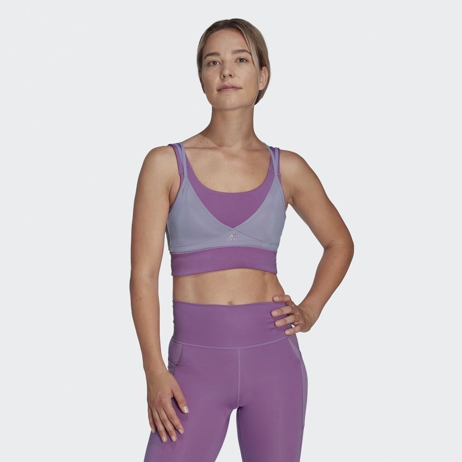 adidas Brassière power Impact Medium Support - Violet Femme