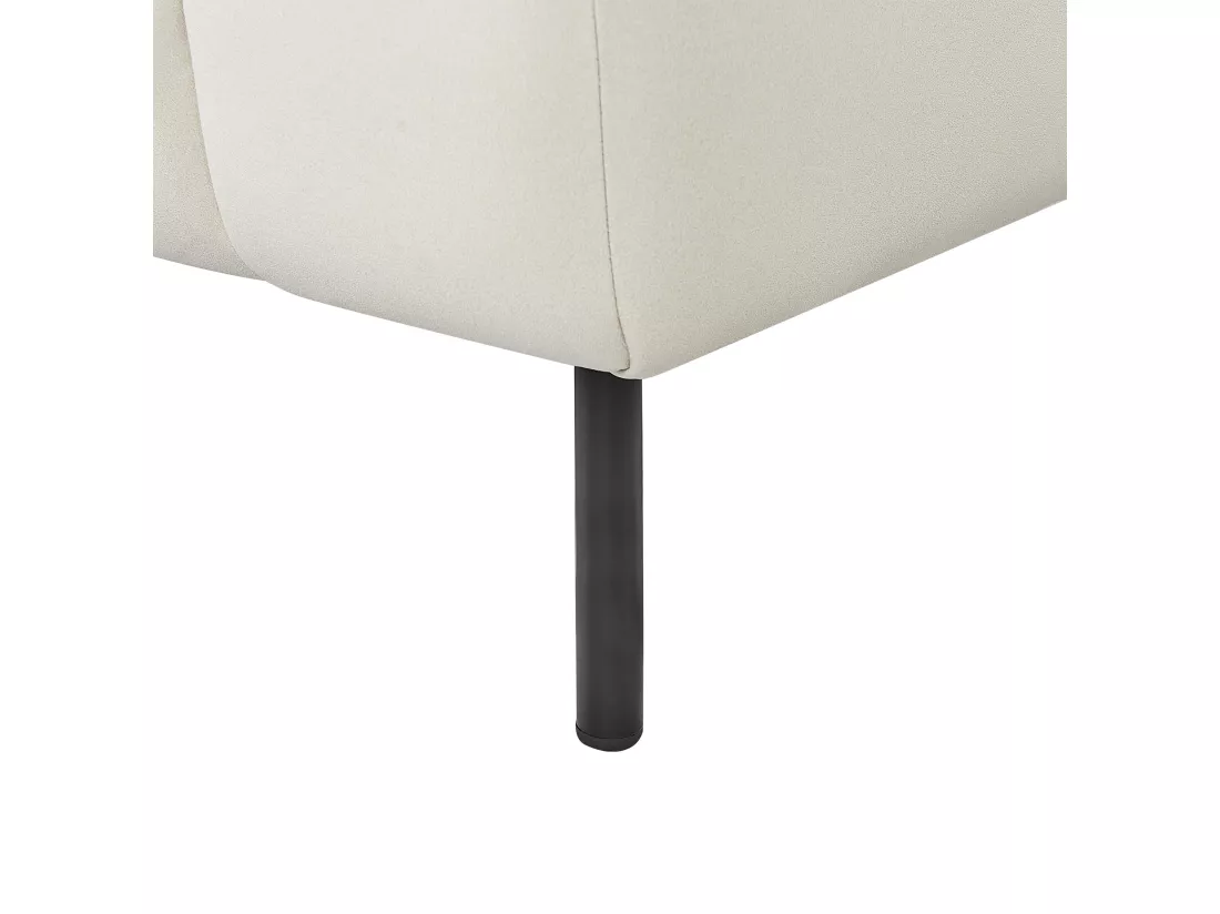 Chaise longue côté droite en similicuir vegan blanc cassé LANNILS