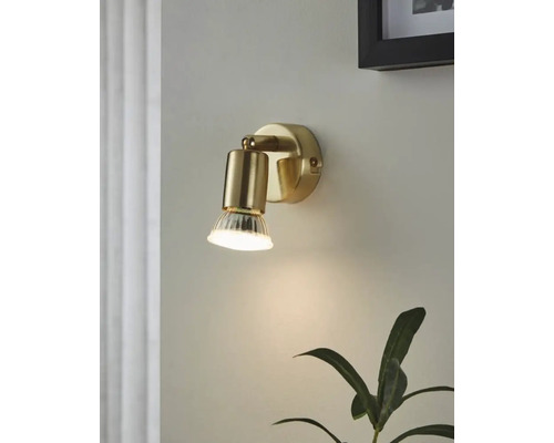 LED wandspot 2,8W 250 lm 3000 KH 6 cm messing