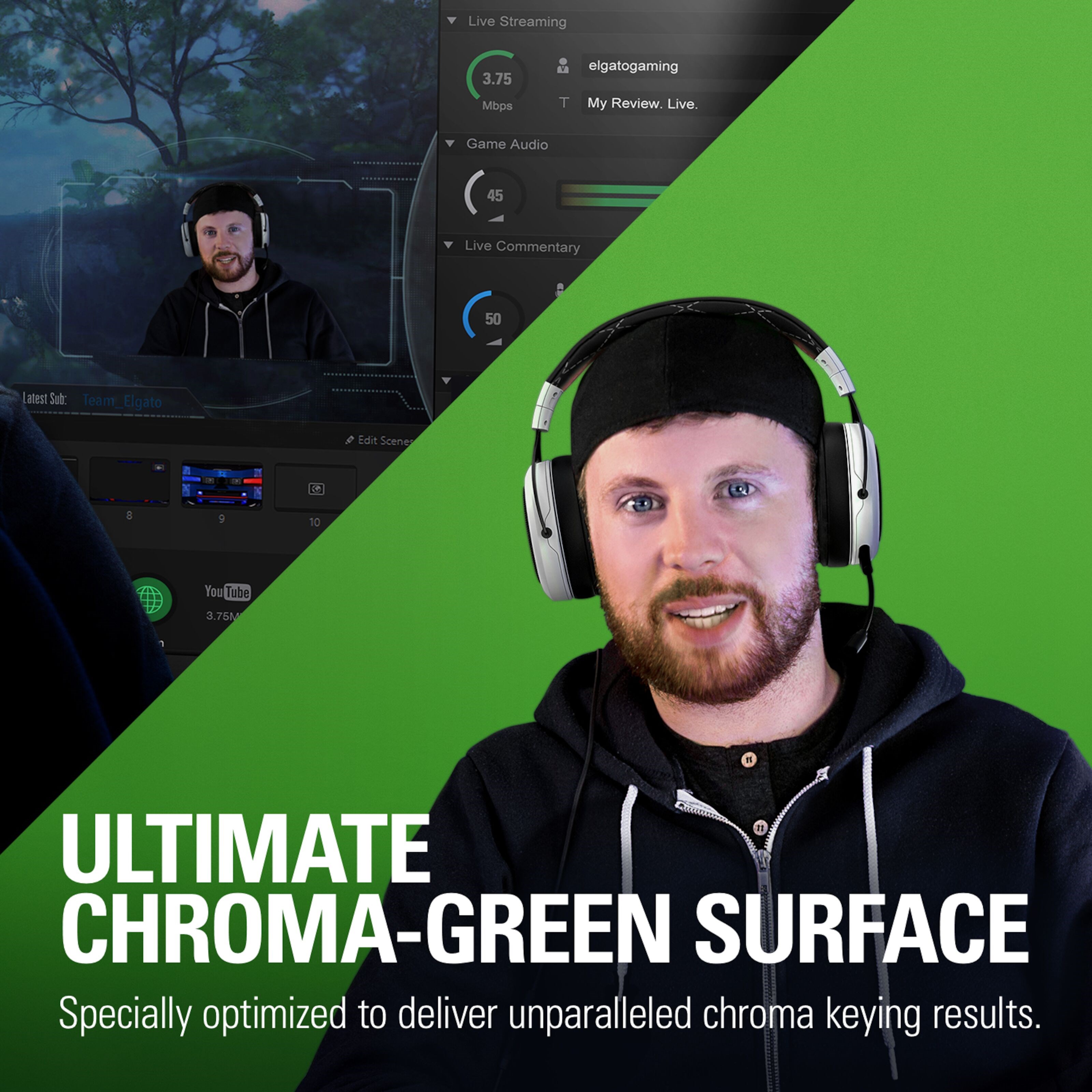 Elgato Green Screen med sammenleggbart stativ