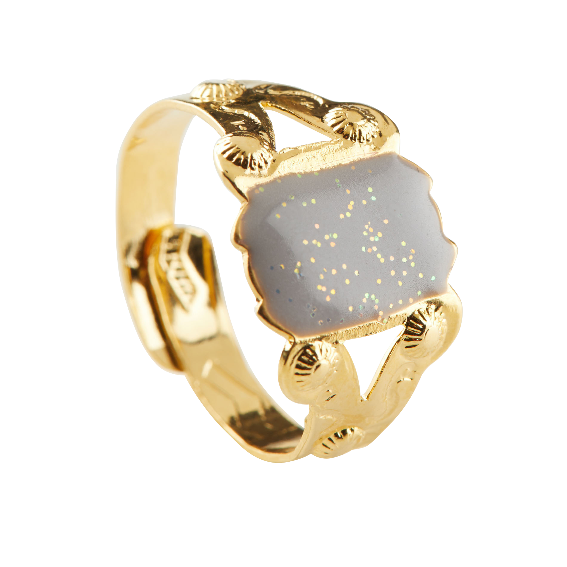 CARLA - Bague en métal doré | Gris