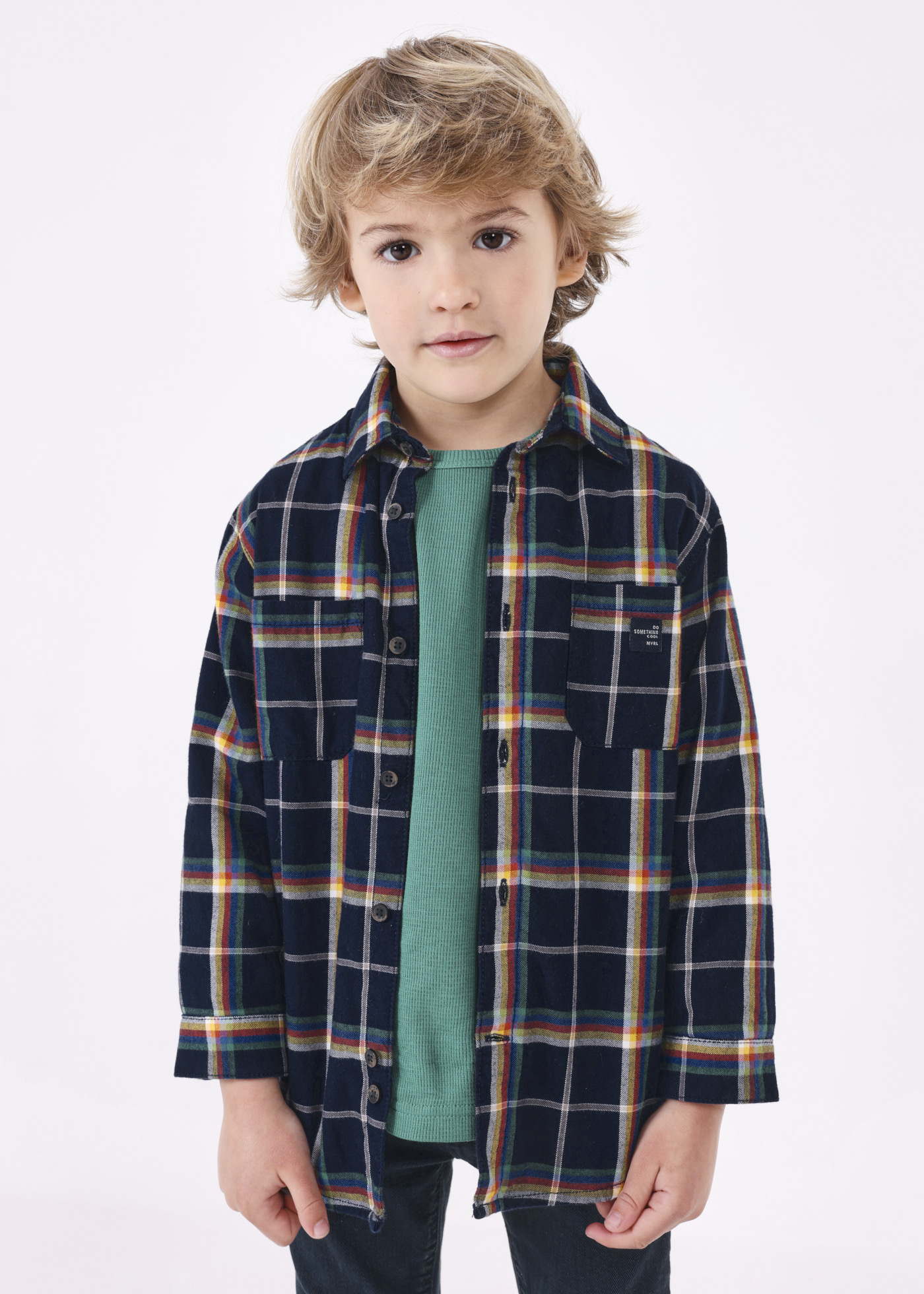 Sobretudo xadrez Better Cotton para meninos