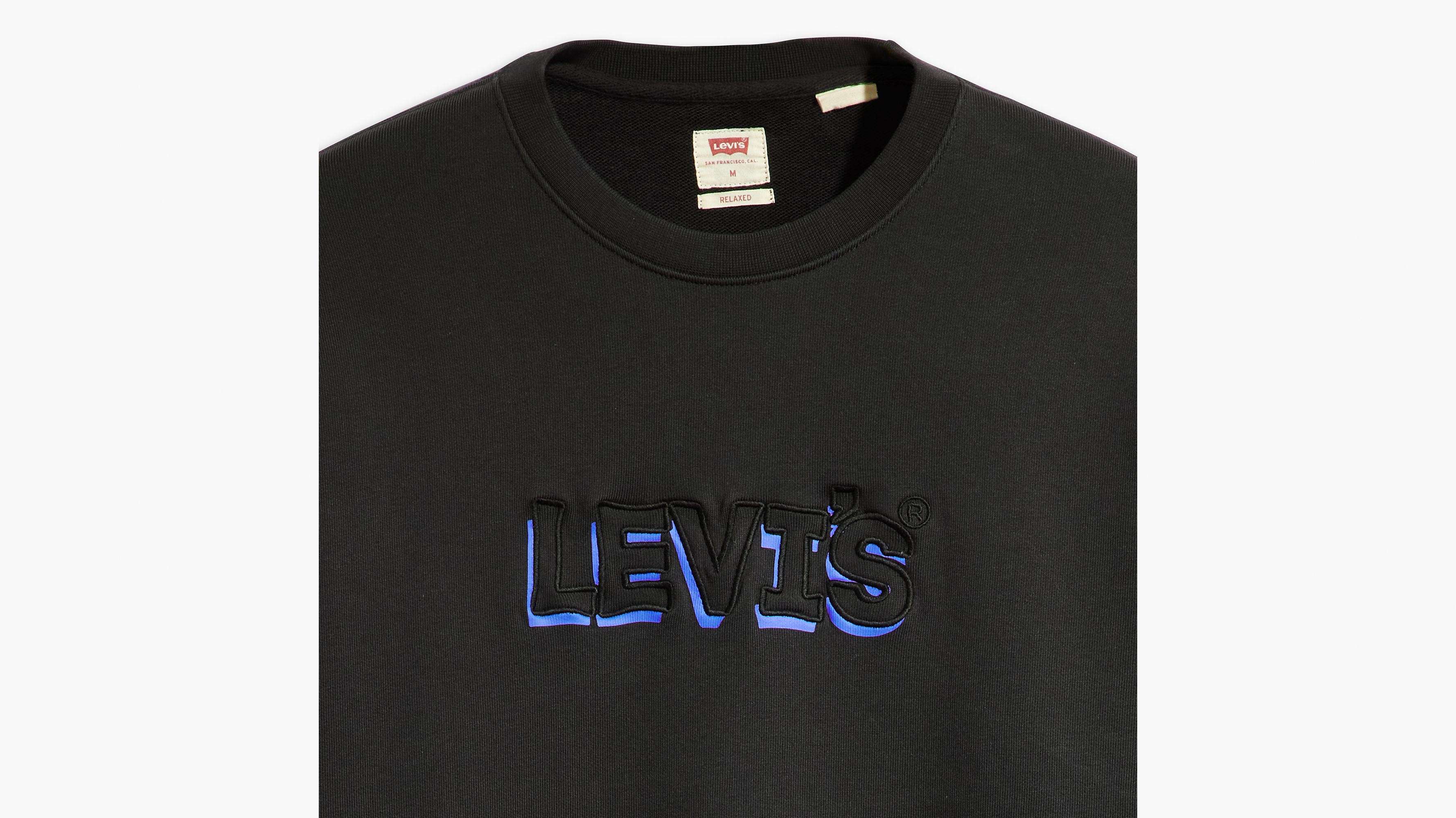 Sweat-shirt col rond graphique Relaxed - Headline Logo Crew Caviar - Noir