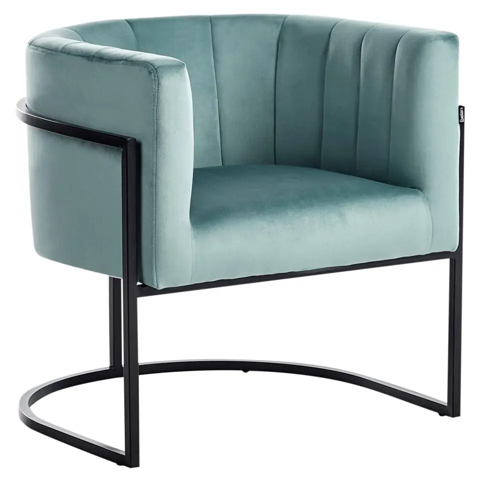 LARVIK II - Fauteuil - Mintgroen - Fluweel