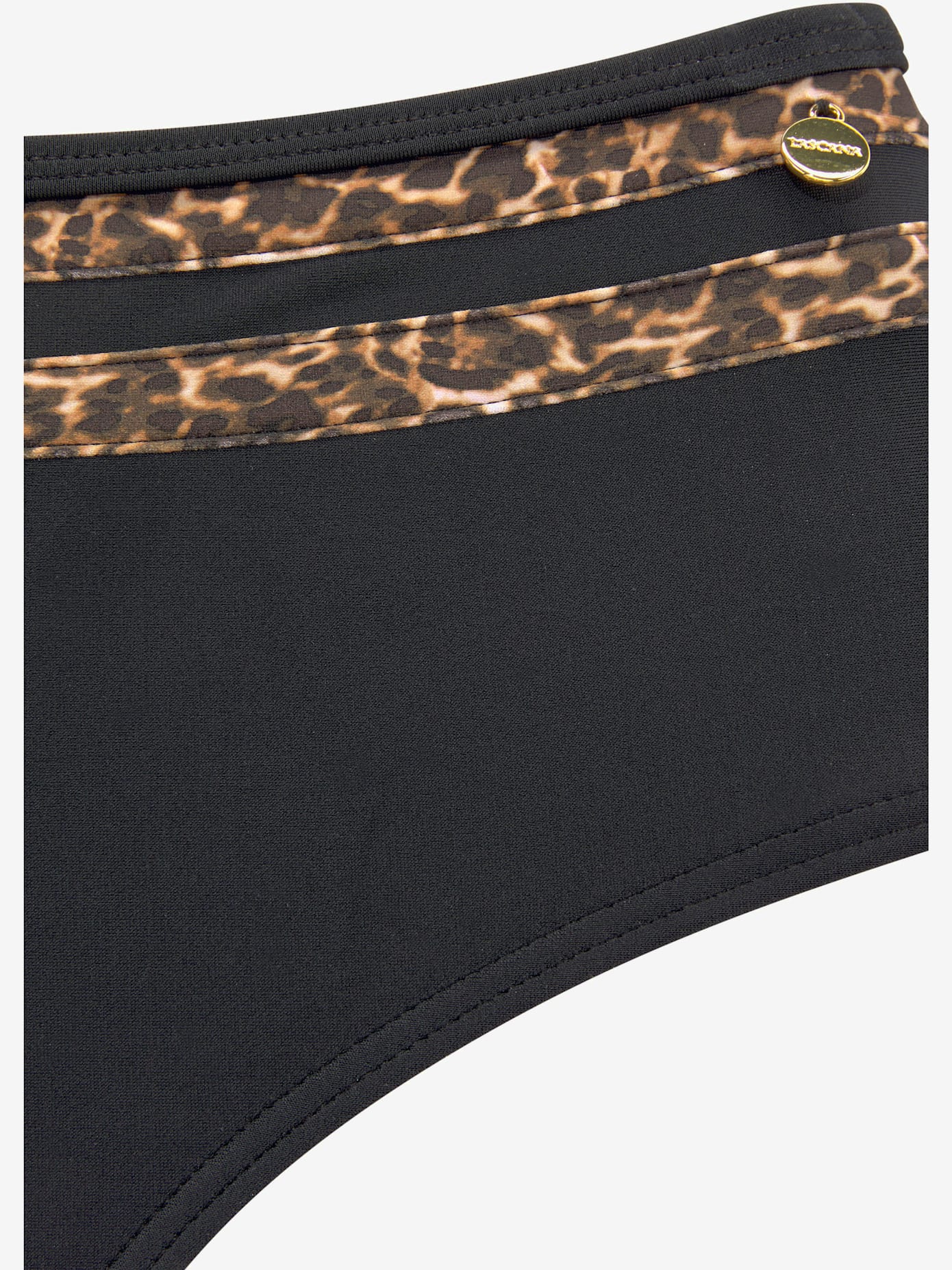 Bas de maillot de bain taille haute empiècements léopard tendance