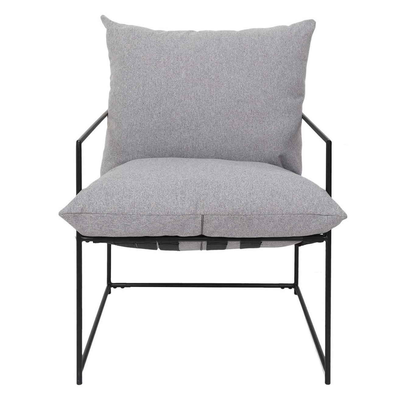 Home Deco Factory Fauteuil Jonas gris/noir - 61x61x62.5 cm