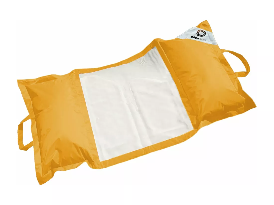 Pouf piscine en Polyester 170x90 cm Jaune miel