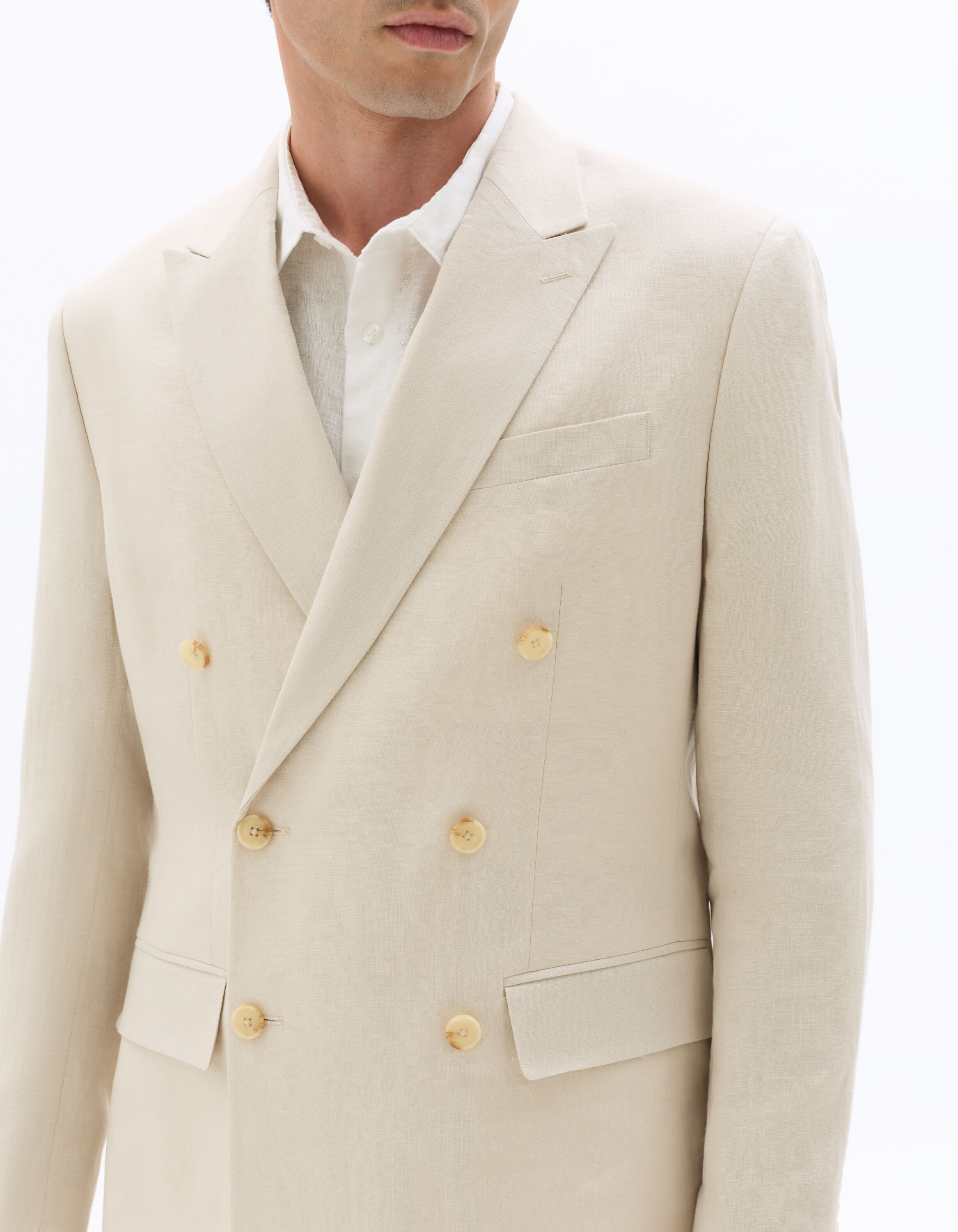 Blazer regular en lin - beige