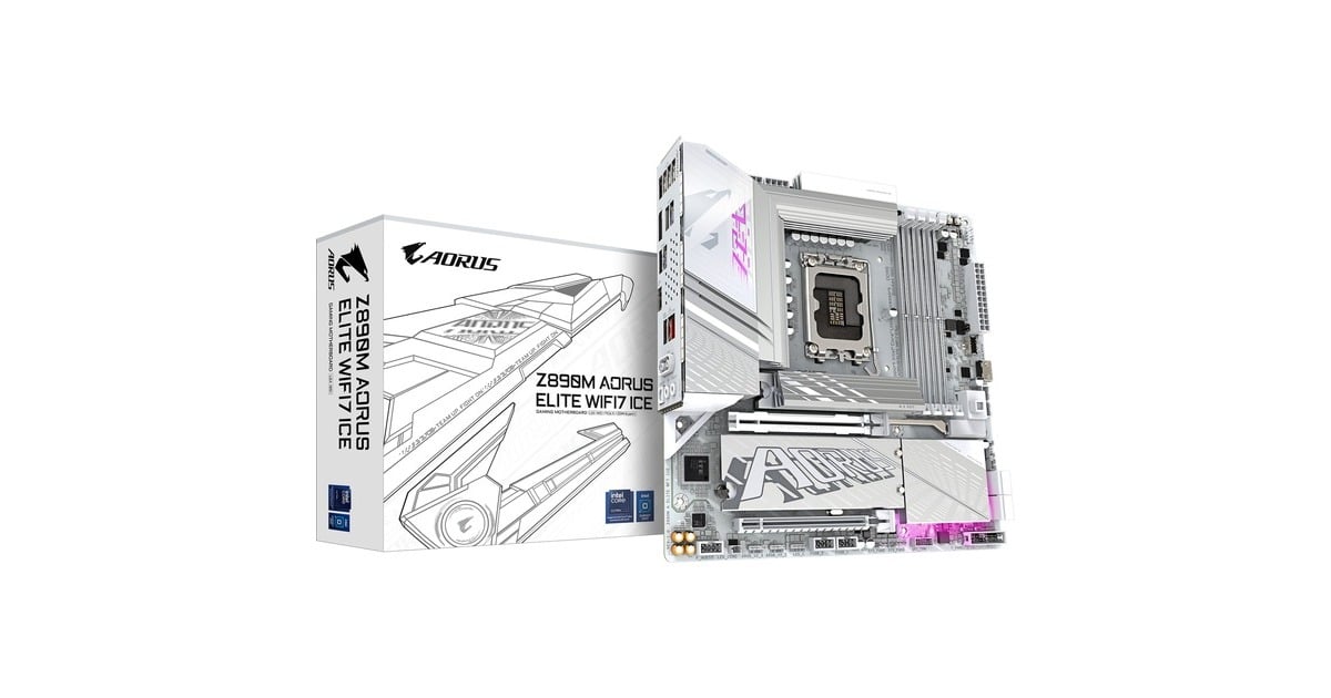 GIGABYTEZ890M AORUS ELITE WF7 ICE socket 1851 moederbord  (RAID, 2.5Gb-LAN, Wi-Fi 7, BT, Sound, µATX)