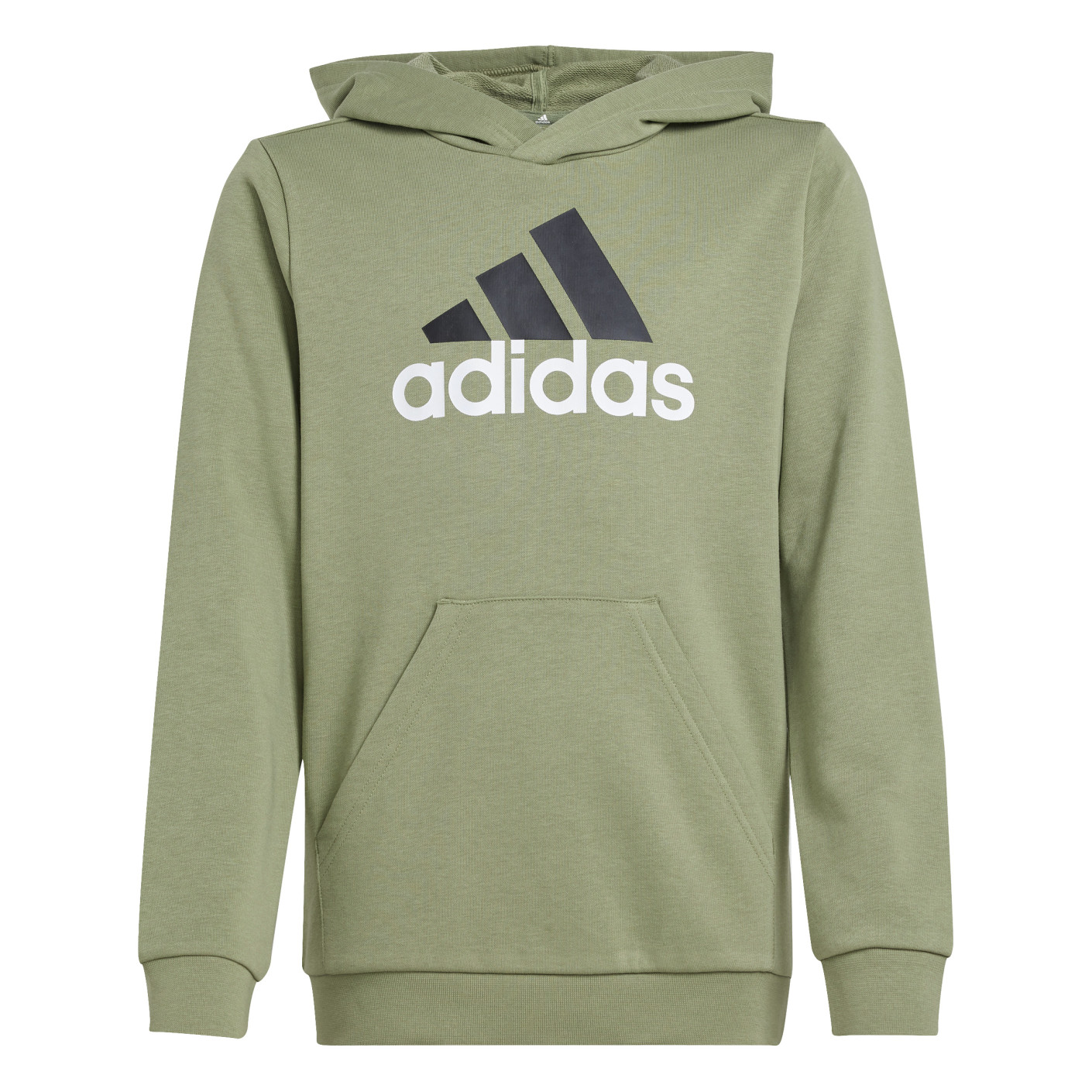 Adidas Essentials Big Logo Hoodie Kids Olijfgroen Zwart Wit