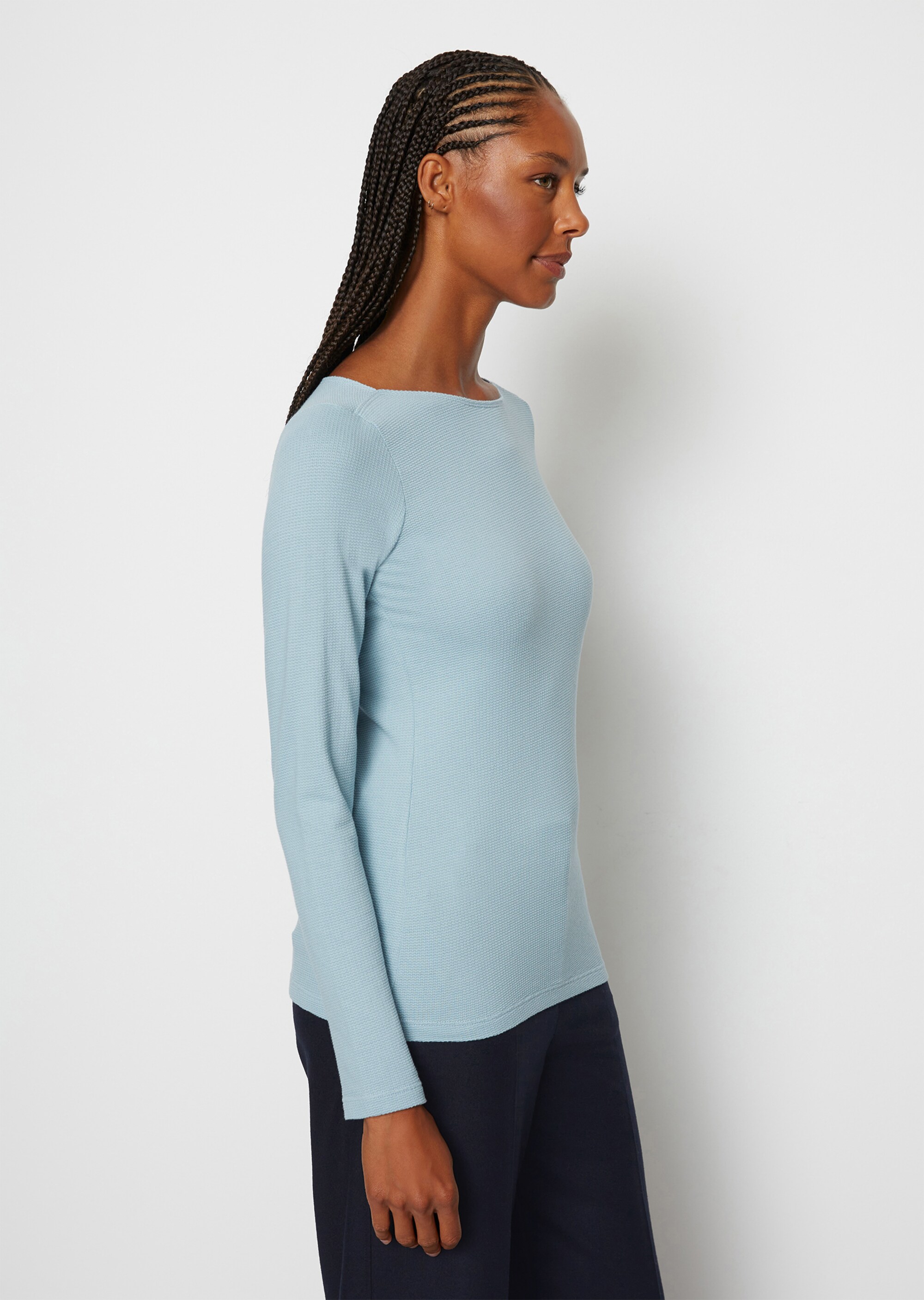 Struktur-Longsleeve regularaus Organic Cotton