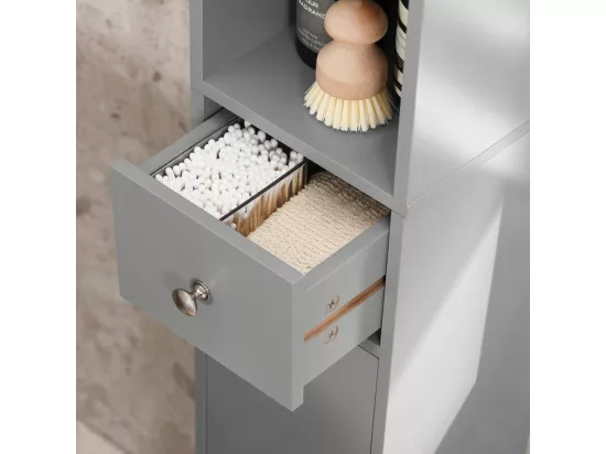 Meuble De Rangement Salle D Bain Meuble Colonne Armoire De Toilette Meuble Wc Gris, BZr34-hg