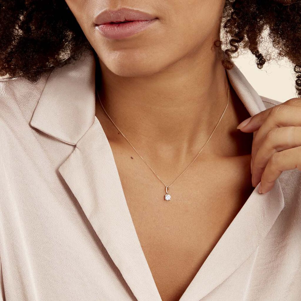 Collier Karlena Or Jaune Oxyde De Zirconium