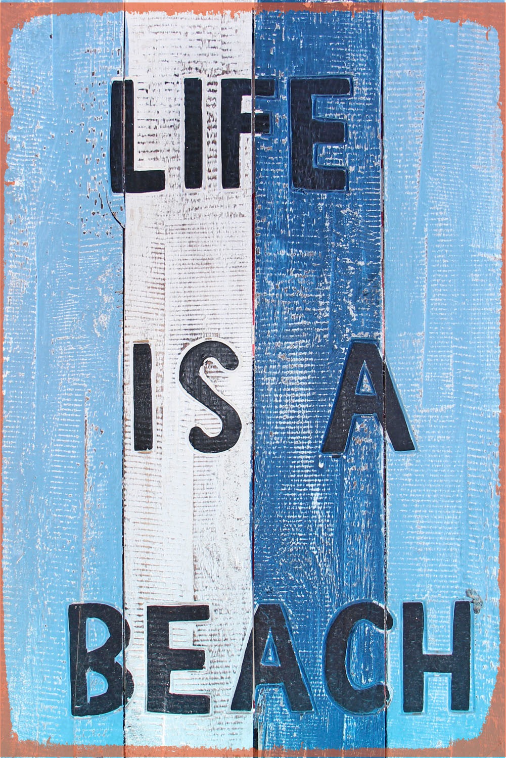 queence Metallbild »Life is a beach« Schriftzug | Strand 1 Stk. tlg. Stahlschilder