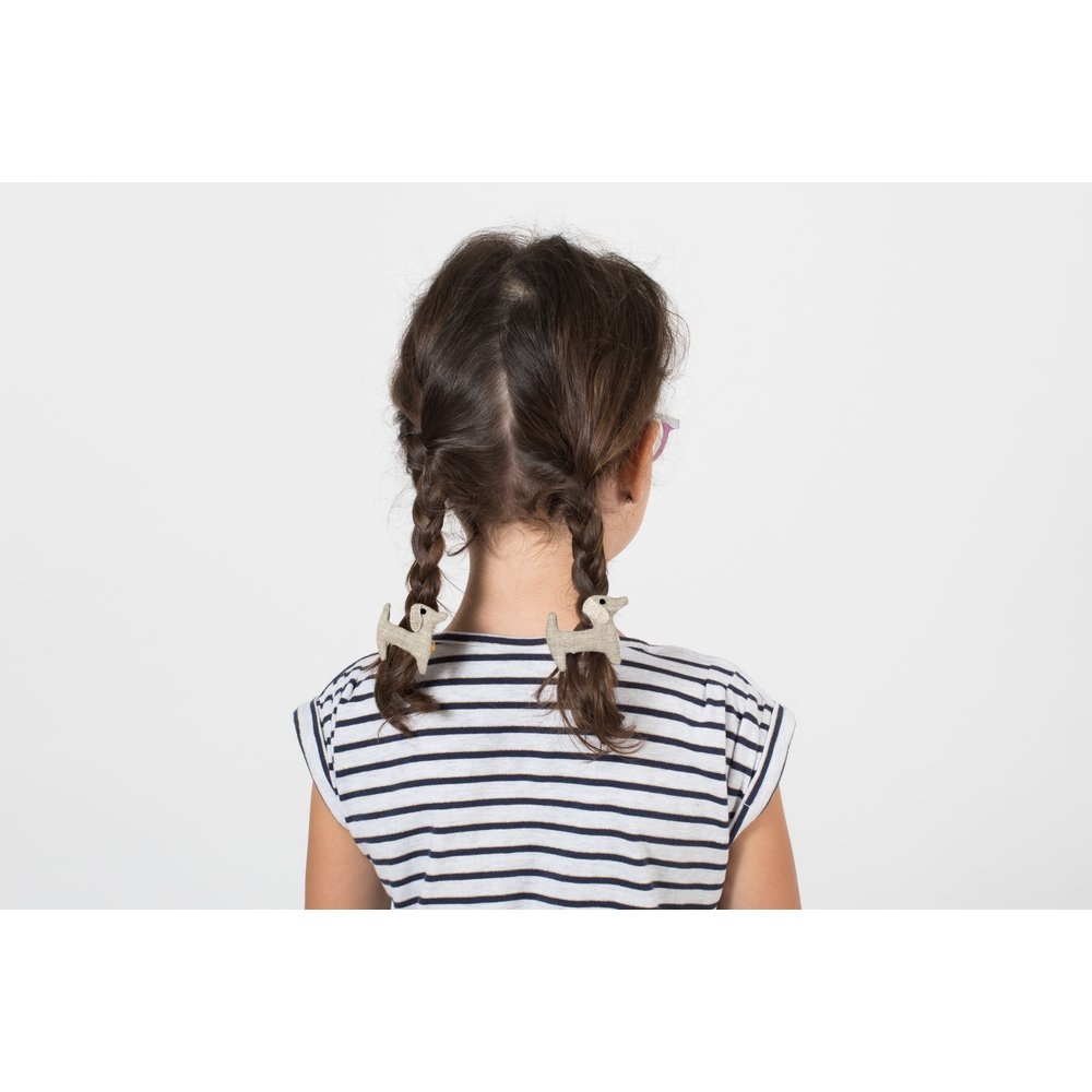 Barrette Basset Lin Pailleté