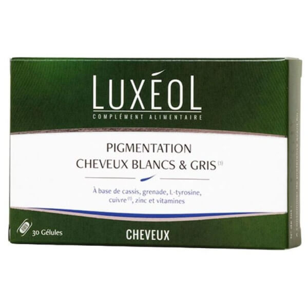 Compléments alimentaires pigmentation cheveux blancs et gris Luxéol 30 gélules