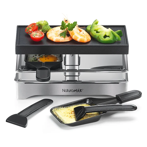 Appareil à raclette électrique 2 poêlons 440 W Naturamix