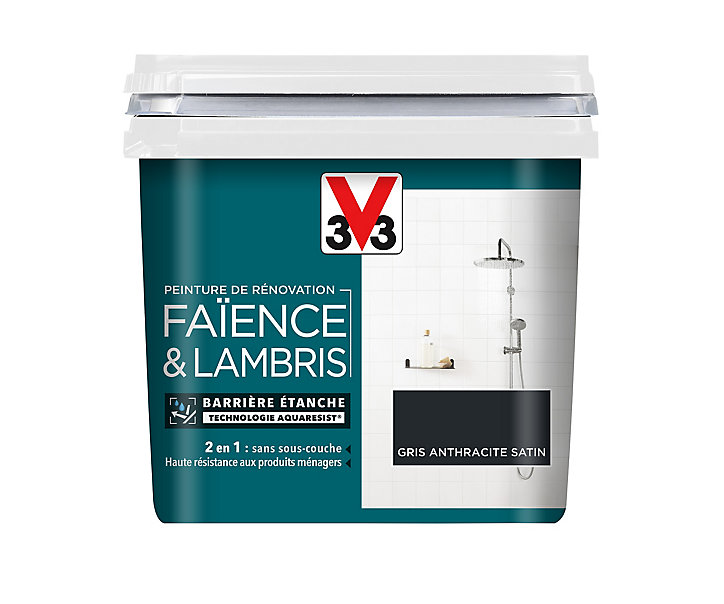 Peinture de rénovation faïence et lambris V33 anthracite satin 750ml
