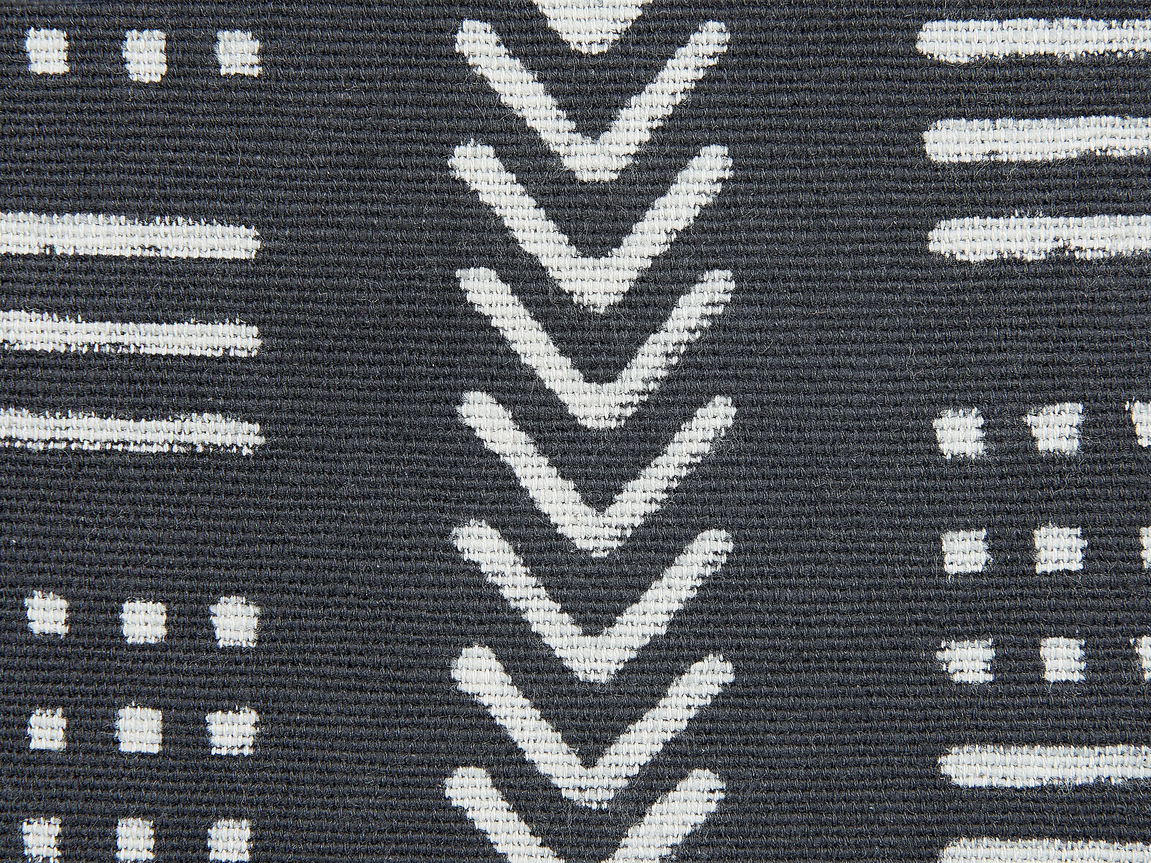 Set van 2 sierkussens BENZOIN Katoen 45 x 45 cm Zwart geometrisch patroon