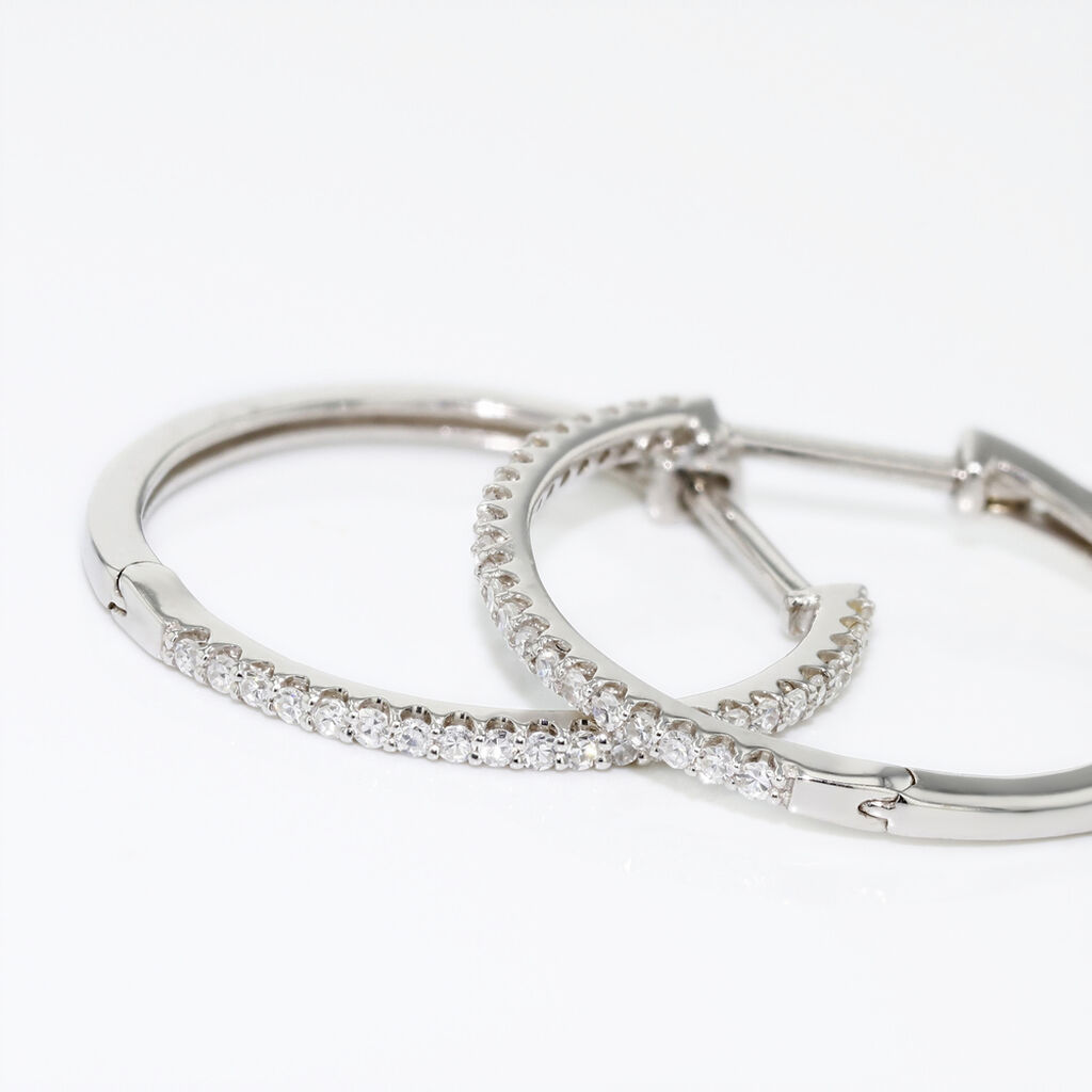 Créoles Aryanna Rondes Or Blanc Diamant