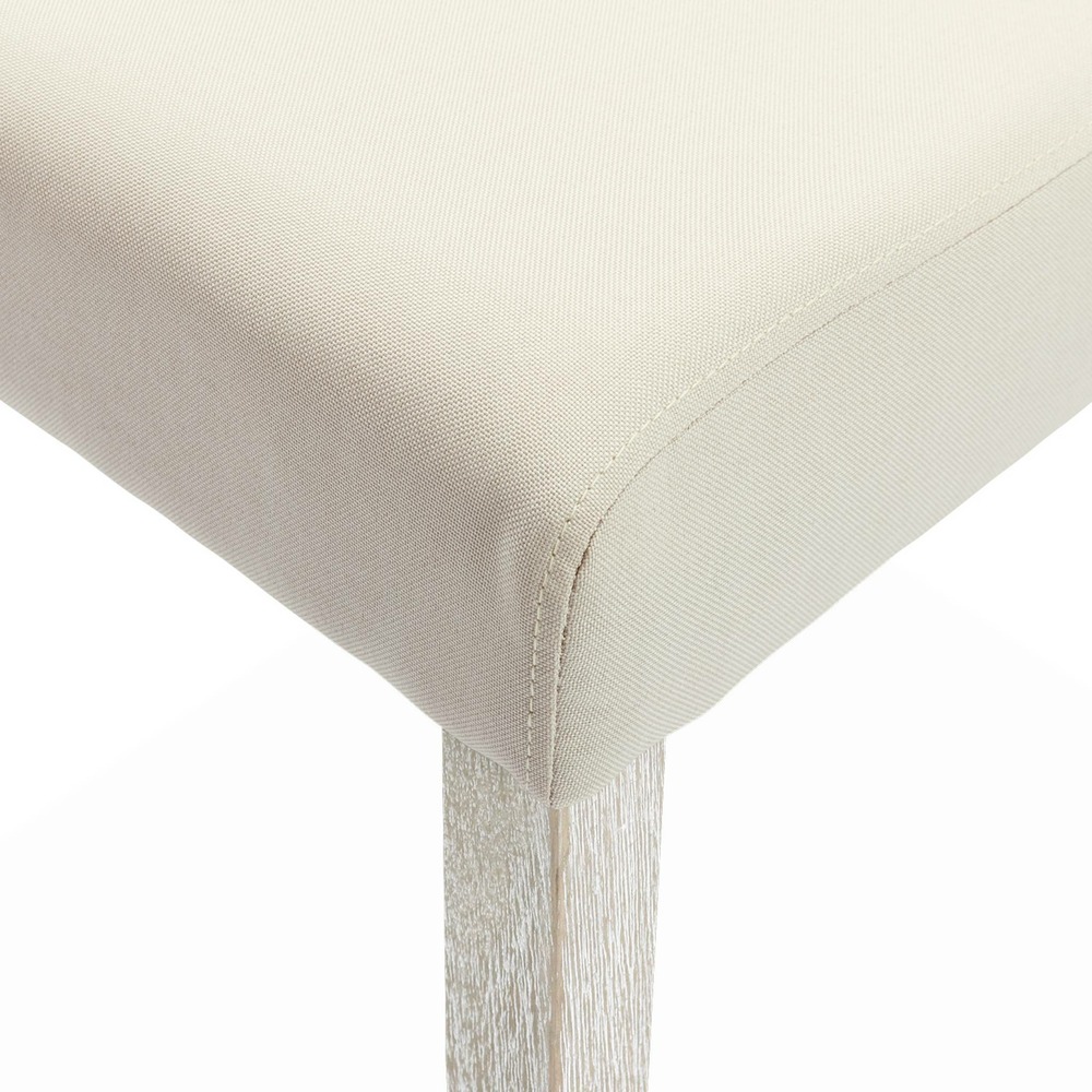 Lot de 4 chaises - rita - chaises en tissu. Pieds en bois cérusé. Beige