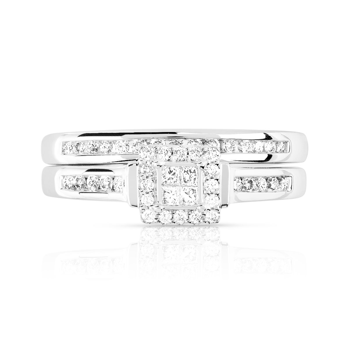 Bague et alliance 1/2 tours 2 ors 750 diamant