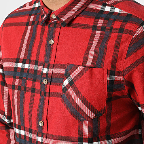 Chemise Manches Longues A Carreaux Arnault Rouge