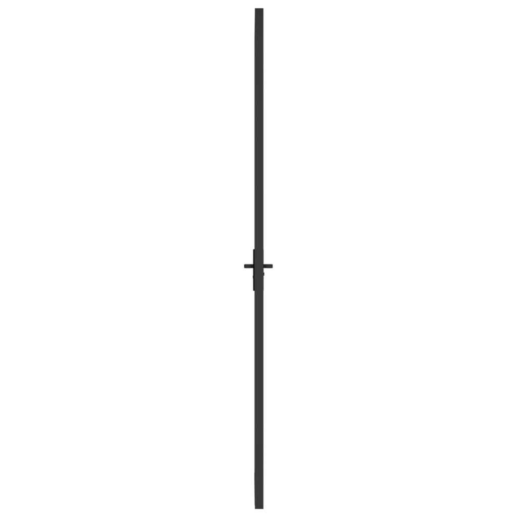 vidaXL Binnendeur 76x201,5 cm zwart matglas en aluminium