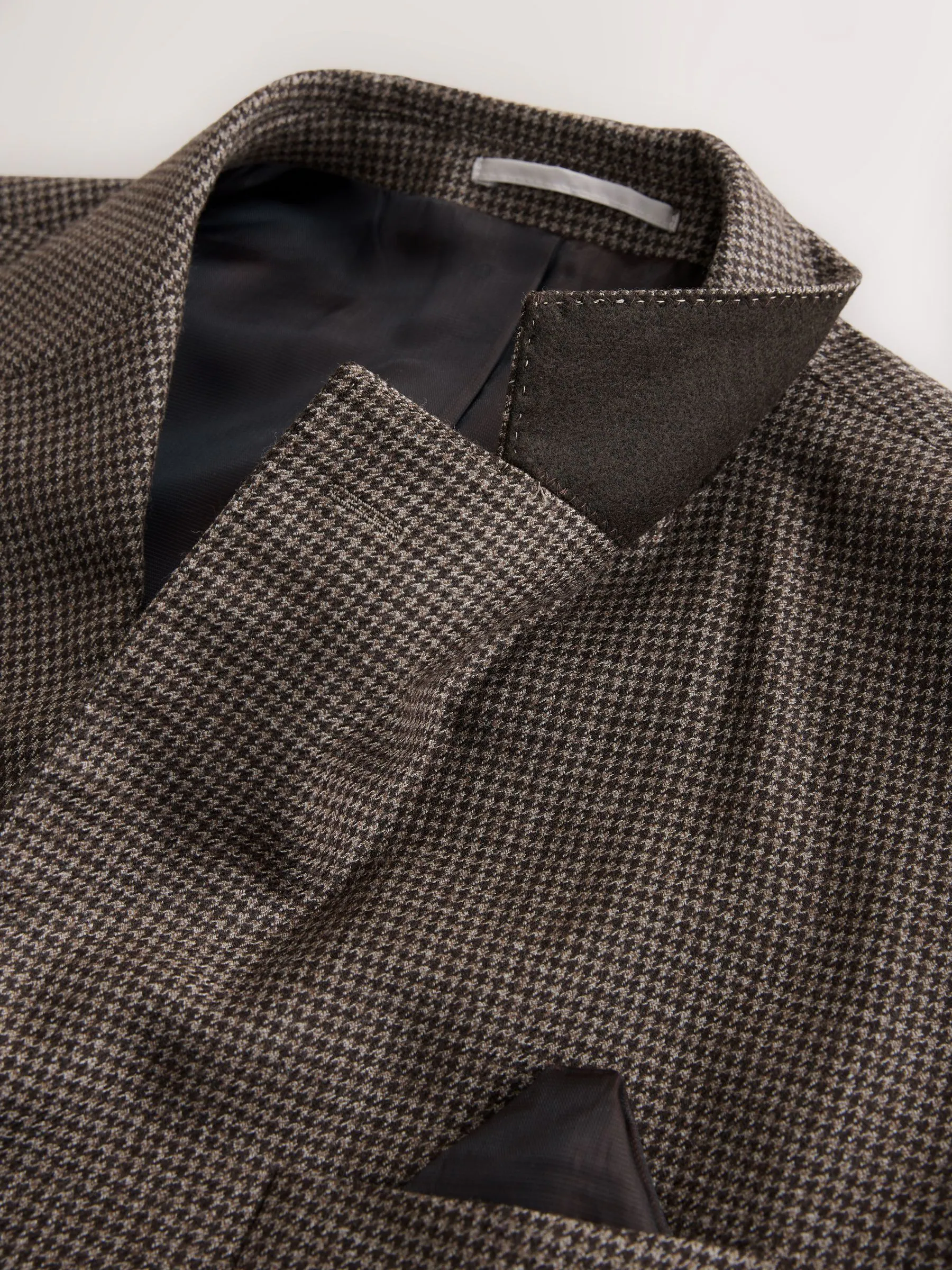 Bruin - Tailored Fit Wool Blend Puppy Tooth Texture Suit Jacket