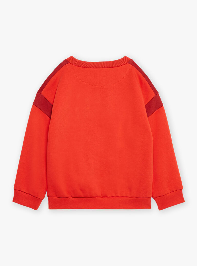 Sweat rouge vermillon molletonné