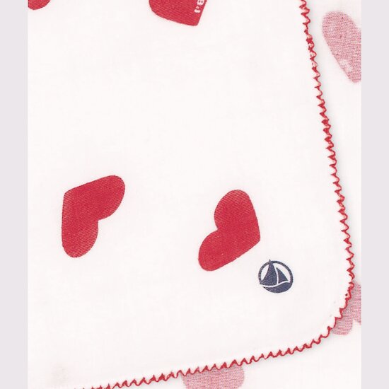 Mouchoir bébé en gaze   Cœurs        de               Petit Bateau
